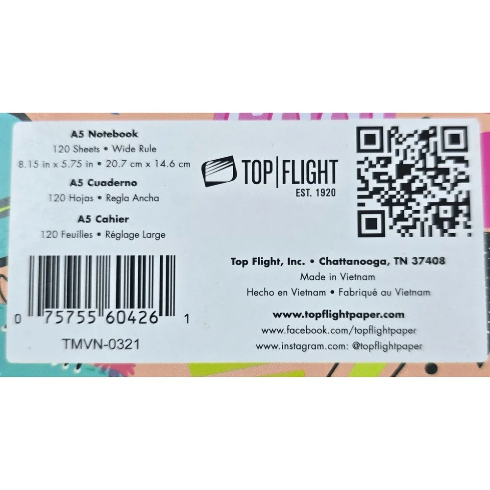 Top Flight A5 Notebook Blue We Only Have One Earth Graphic Wide Rule Spiral